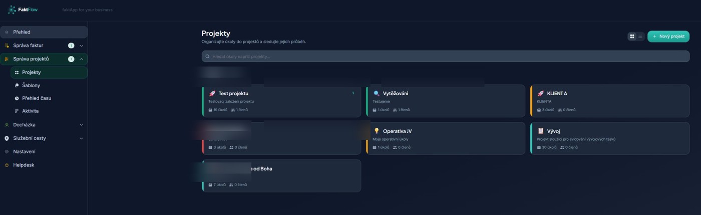 TaskFlow — přehled projektů